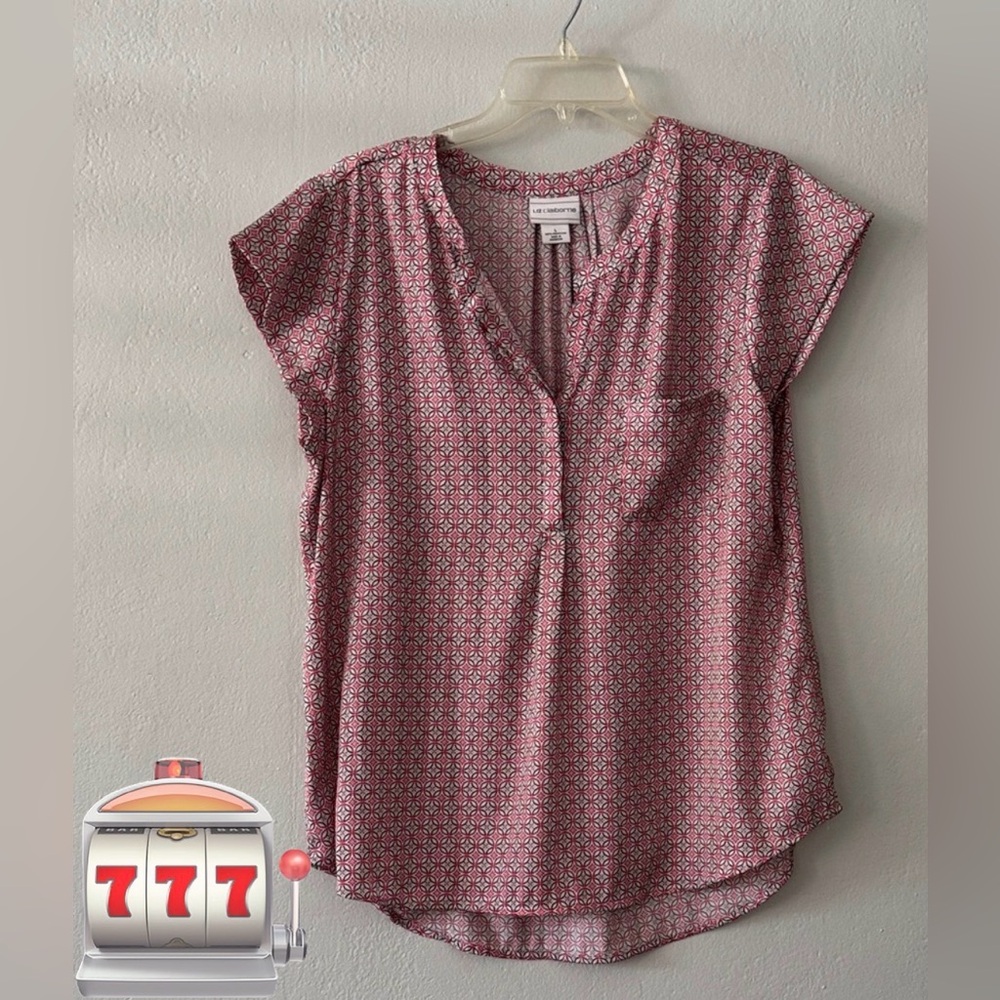 Liz Claiborne Pink Geometric Blouse